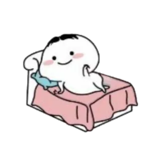 🪐 Cartone animato, Letto, Carino, Cuscino, Sonno telegram sticker