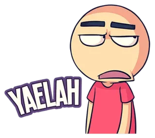 😧 YAELAH desenho animado, gíria indonésia, expressão, desaprovação telegram sticker