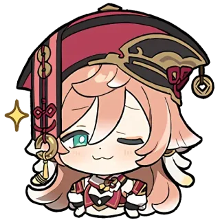 😉 sticker, yanfei, genshin impact, anime, süß, charakter whatsapp sticker