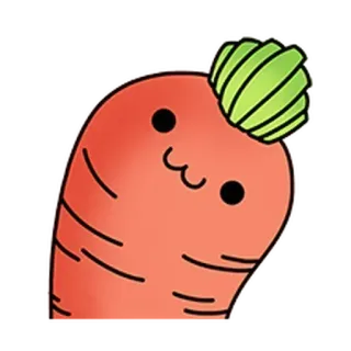 ⚪️ zanahoria, verdura, lindo, kawaii, comida whatsapp sticker