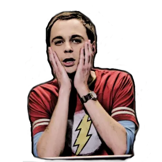 😱 Sheldon Cooper The Big Bang Theory Sheldon, The Big Bang Theory, Jim Parsons, impactado, sorpresa telegram sticker