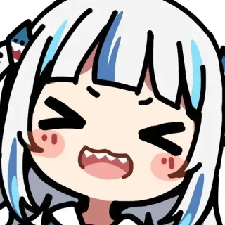 😆 Gawr Gura vtuber, anime, Gawr Gura, tubarão, fofo telegram sticker