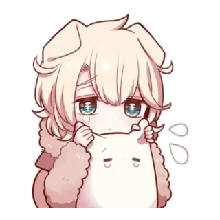 🌟 Chibi, Anime, Triste, Lindo, Perro telegram sticker