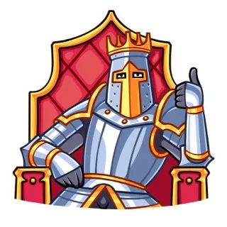 👍 king, knight, armor, throne, thumbs up, royalty telegram sticker