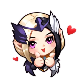 👍 chibi, anime, cute, hearts, cartoon telegram sticker