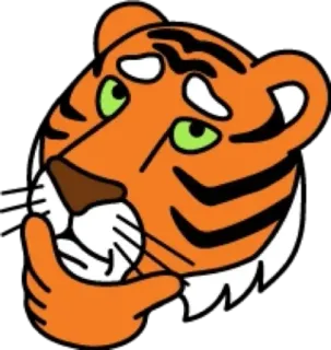 🤔 tigre, animale, cartone animato, illustrazione, arancione, pensieroso, curioso whatsapp sticker