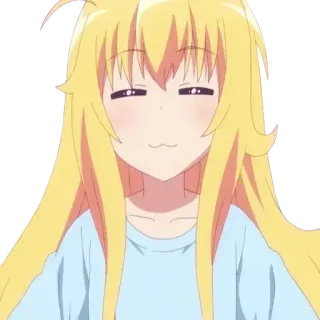 😑 anime, garota, fofa, cabelo loiro, arrogante telegram sticker