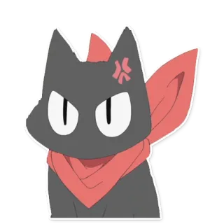 😠 แมว, โกรธ, อนิเมะ, ผ้าพันคอ, การ์ตูน telegram sticker