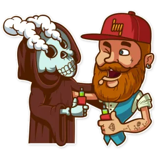 💀 mort, squelette, vape, hipster, fumer whatsapp sticker