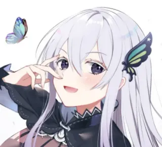 😉 Echidna Re:Zero Anime, Mädchen, Hexe, Ameisenigel, Schmetterling, Manga whatsapp sticker