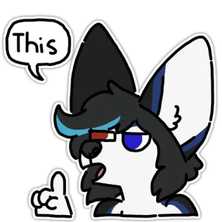 👆 This furry, pointing, character, sticker, animal, digital art whatsapp sticker