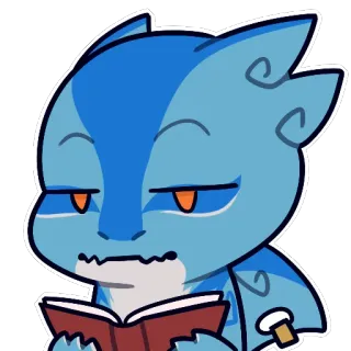 📕 Cartoon, Monster, Lesen, Buch, Erschöpft, Schläfrig, Tier whatsapp sticker