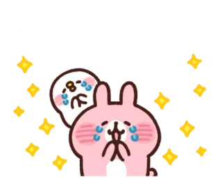 🐰 kawaii, dễ thương, buồn, khóc, lấp lánh, thỏ, thỏ telegram sticker