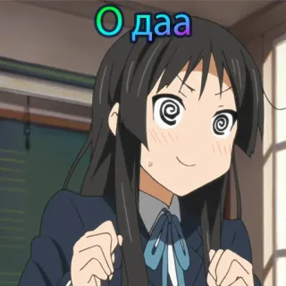 🤩 О даа Anime, Cartoon, K-On!, Grappig, Enthousiast, Spiraalogen telegram sticker