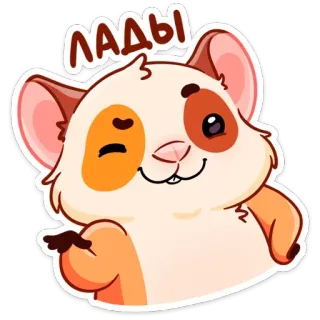 😉 Лады แฮมสเตอร์, สัตว์, น่ารัก, ขยิบตา, จูบ, การ์ตูน telegram sticker