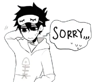 😥 SORRY... anime, sorry, apology, sleepy, cartoon telegram sticker