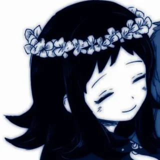 ✉️ dziewczyna anime, wianek, urocza, kreskówka, portret, ilustracja telegram sticker