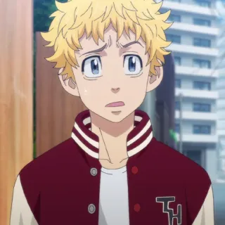 ⏱ Takemichi Hanagaki Tokyo Revengers Anime, Personaggio, Takemichi Hanagaki, Tokyo Revengers, preoccupato, biondo telegram sticker