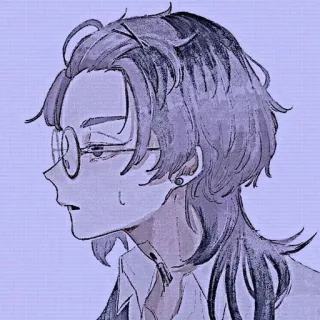 🍙 アニメ, マンガ, キャラクター, メガネ, ポートレート telegram sticker