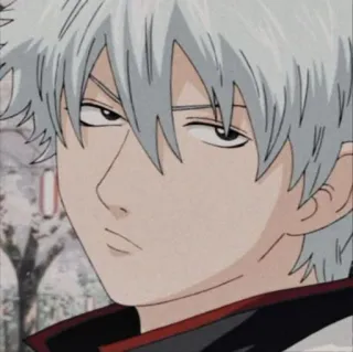 🧊 Gintoki Sakata Gintama Anime, Gintama, cheveux argentés, samouraï, Gintoki telegram sticker