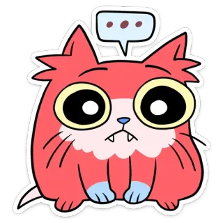 🤔 ... 猫, 可愛い, 動物, ステッカー, 漫画, ピンク, 吹き出し telegram sticker