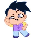 ⭐ A? confused, question, thinking, cartoon, boy telegram sticker