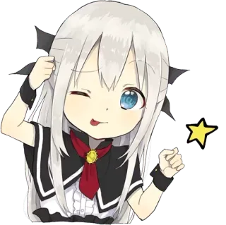 😜 Anime, Kawaii, Manga, Gadis, Lucu, Chibi telegram sticker