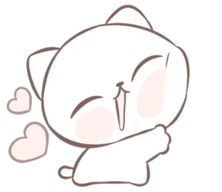 🤗 gato, fofo, corações, amor, kawaii, adorável, adesivo, desenho animado telegram sticker