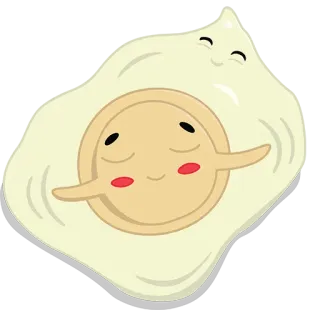 😌 egg, food, cute, kawaii, cartoon, smiling whatsapp sticker