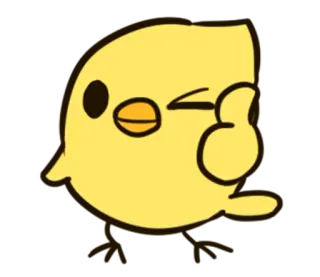 👍 poulet, mignon, animal, poussin, kawaii, oiseau, dessin animé, jaune whatsapp sticker
