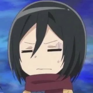 😑 Mikasa Ackerman Attack on Titan Anime, Personagem, Mikasa, Ackerman, Attack on Titan, Sério, Expressão telegram sticker