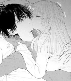 🖤 キス, ロマンス, 愛, アニメ, 漫画, カップル telegram sticker