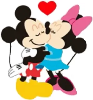 😘 Mickey Mouse Микки Маус, Минни Маус, поцелуй, мультфильм, любовь, Дисней, персонаж telegram sticker