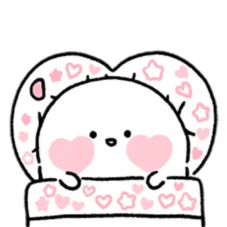 🌙 dễ thương, kawaii, trái tim, ngôi sao, hoạt hình, trắng telegram sticker