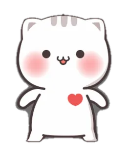 💗 Katze, süß, kawaii, Herz, Aufkleber, Tier, Cartoon whatsapp sticker