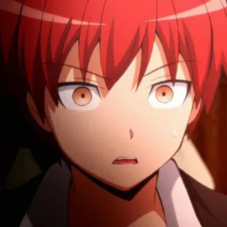 🙂 Karma Akabane Assassination Classroom Anime, cabelo ruivo, personagem, Karma, Akabane, estudante, escola telegram sticker