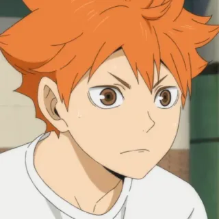 ☀️ Hinata Shoyo Haikyuu!! anime, haikyuu, hinata, shoyo, volleyball, character, orange hair telegram sticker