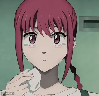 🥺 @HAWKS anime, cartoon, woman, red hair, shocked, surprised whatsapp sticker