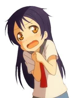 😥 Anime, Ragazza, Uniforme scolastica, Carina, Preoccupata, Espressione whatsapp sticker