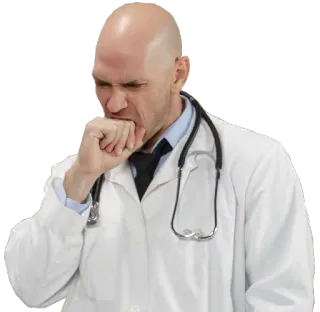 😵 Johnny Sins lekarz, biały fartuch, medyczny, kaszel, łysy telegram sticker