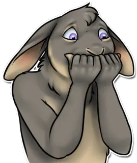 😥 binatang, kelinci, lucu, berbulu, karakter, kartun whatsapp sticker