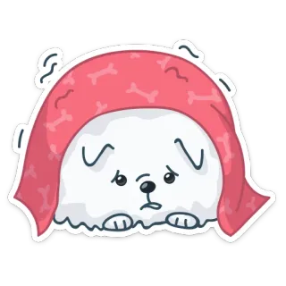 😵 chien, chiot, mignon, animal, autocollant, triste, couverture telegram sticker