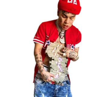 💸 Tekashi 6ix9ine rapper, dinheiro, joias, artista, 6ix9ine, grana telegram sticker