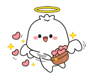 🌟 ангел, сердечки, милый, мультфильм, любовь, крылья telegram sticker