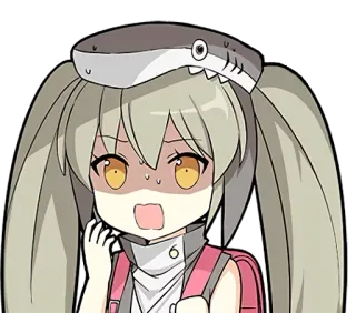 😱 anime, garota, fofa, tubarão, surpreso, personagem, expressão whatsapp sticker