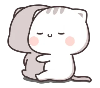 😽 gato, gatito, lindo, dormir, abrazo, animal, mascota telegram sticker