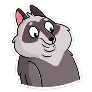 😳 rakun, binatang, kartun, stiker, lucu, mamalia, berbulu telegram sticker