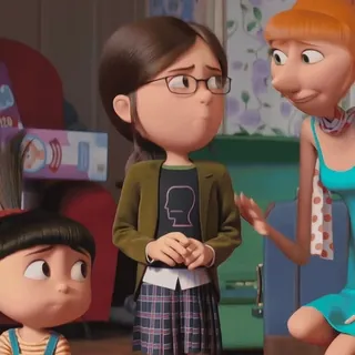 ✨️ Agnes, Margo, and Jill Despicable Me Cartoon, animiert, Familie, Freunde, Mädchen, Figur, Ich Einfach Unverbesserlich, lustig telegram sticker