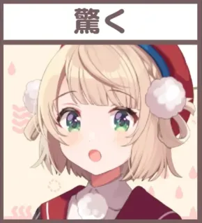 😅 驚く Anime, Meisje, Verrast, Schattig, Sticker telegram sticker
