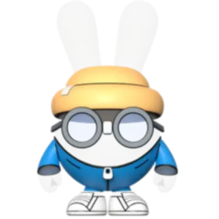 🥸 การ์ตูน, กระต่าย, ตัวละคร, กระต่าย, สัตว์, แว่นตา telegram sticker